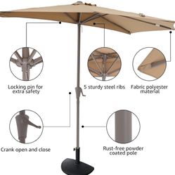 Half Round Patio Umbrella & Base 