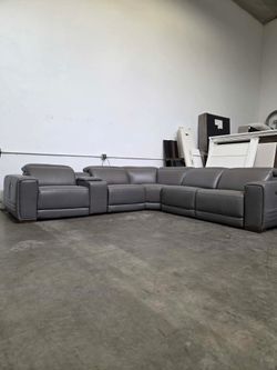 6pc Leather reclining sectional-Free Delivery‼️