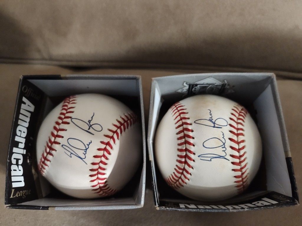 Nolan Ryan Two Signed Baseballs Commemorative Signed