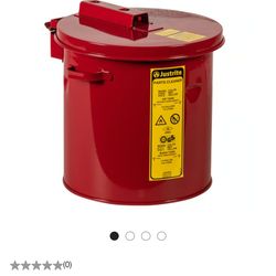 JUSTRITE  2 Gallon Dip Tank for Cleaning Parts, Manual Cover With Fusible Link, Steel, Red - 27602