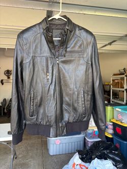 Black Leather Coat size 52 (M/L)
