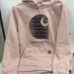 Carhartt Women's Pink Blush Relaxed Fit  Hoodie Size Large 