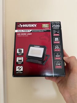 🔦💡NEW HUSKY 2500 Lumens Dual Power Rechargeable Battery or Solar Powered LED Work Light