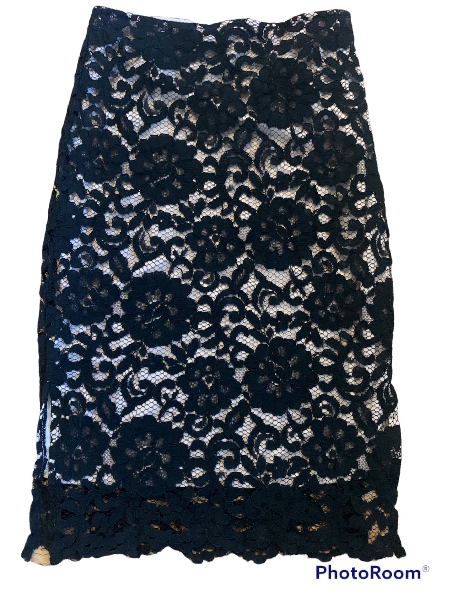 Black Lace Pencil Skirt