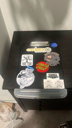 Clip board with a ton of stickers