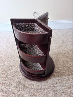 Vintage Leopard print Rotating Jewelry Organizer/Display