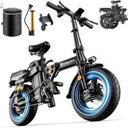 DTTZH 1000W Folding Electric Bike for Adults, Folding Electric Bicycle, 14-inch Folding E-Bike, Folding Electric Bike with 750W Motor, 48V 15Ah Batter