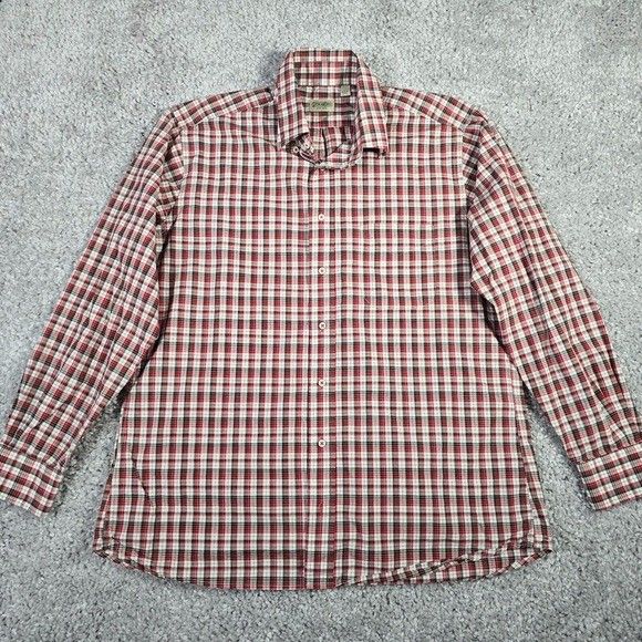 Gitman Bros Men Plaid Button Shirt Size Large USA Made Classic Workwear Heritage
