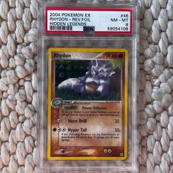 Pokemon TCG Ex Hidden Legends PSA 8 2004 Rhydon Reverse Foil	#46
