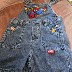 Spiderman overalls denim shorts