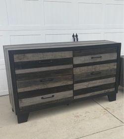 6-Drawer Rustic Wood Dresser- 63” long