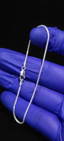 7" Rhodium Plated 925 Sterling Silver Popcorn Link Bracelet