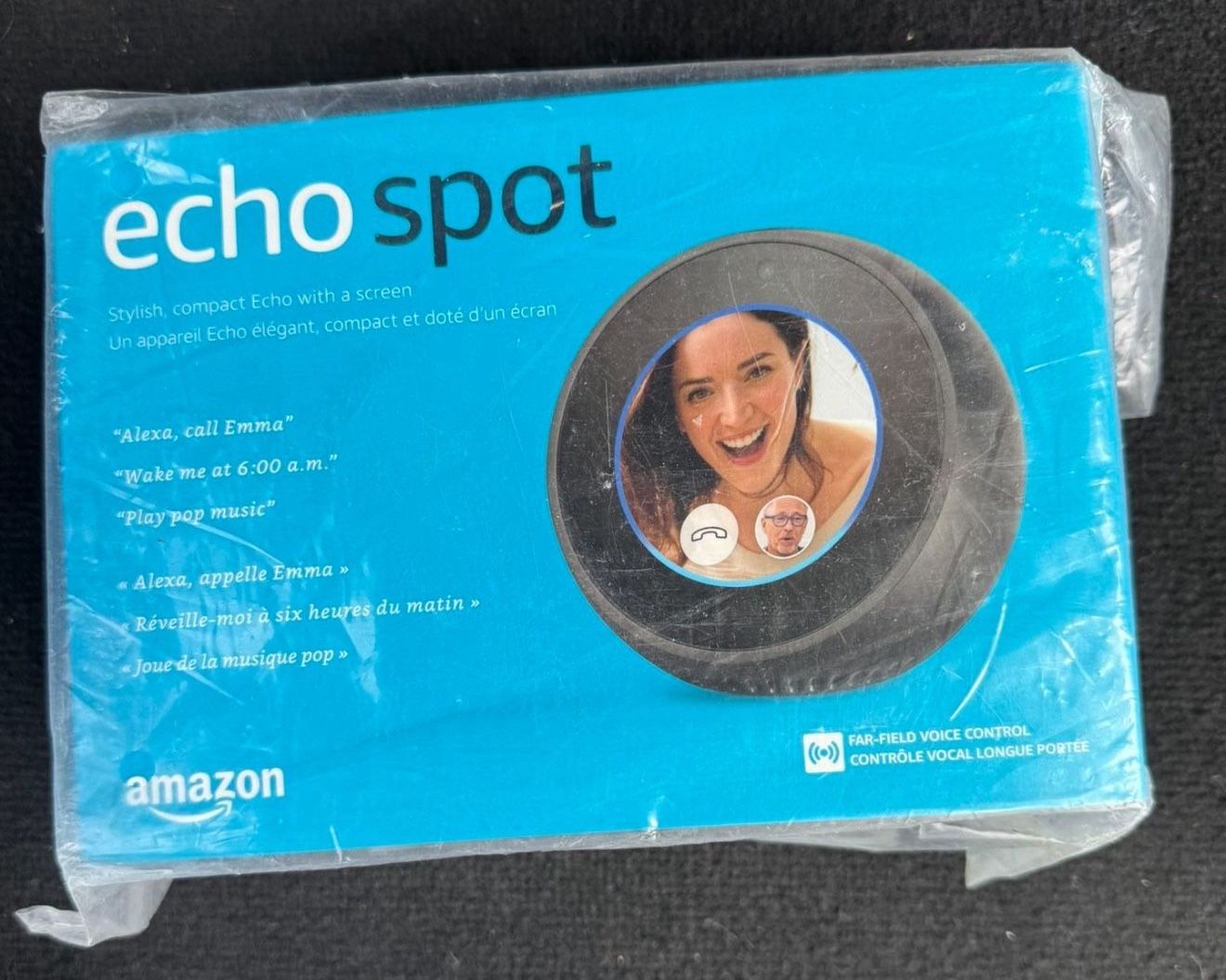 Echo Spot - Smart Alarm Clock with Alexa - Black