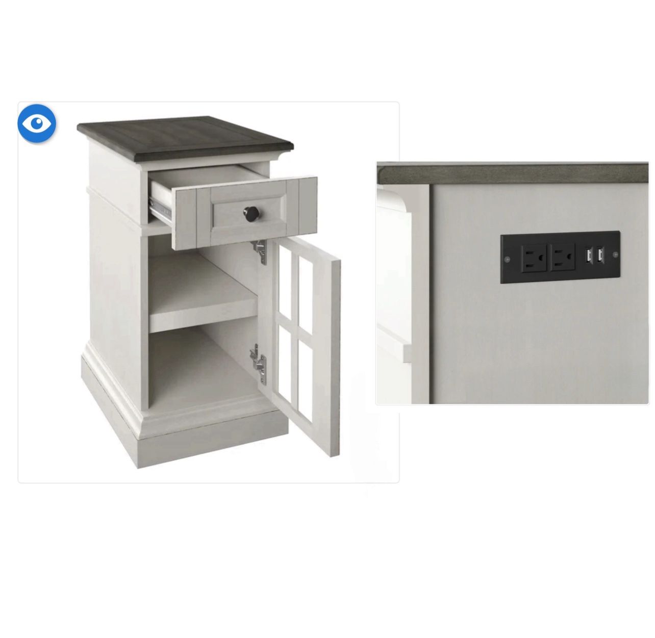 Tresanti Sloane Chairside Table with Power