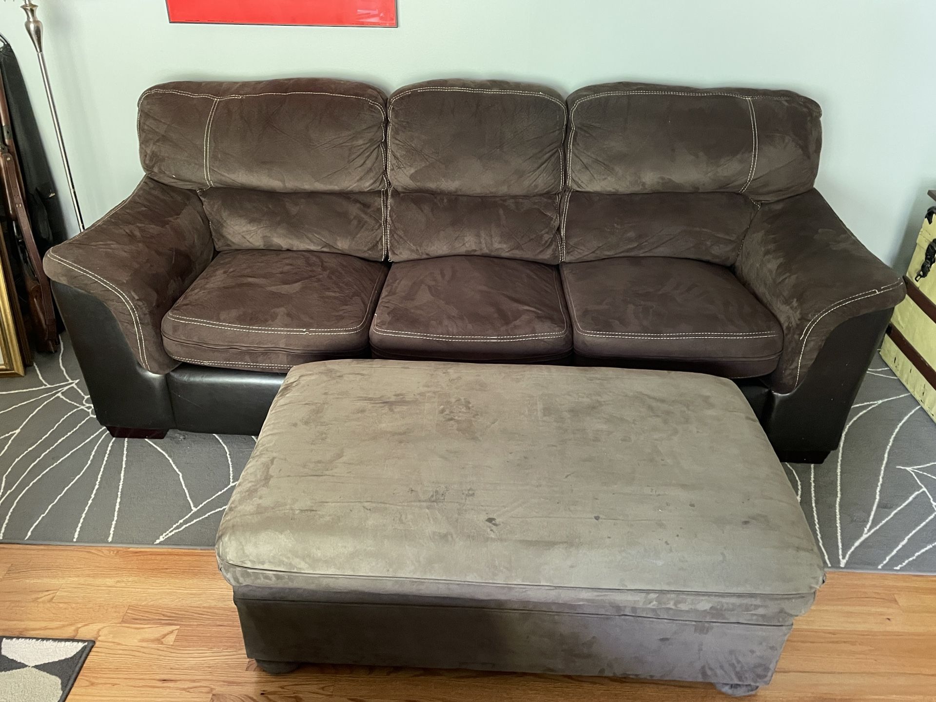 Sofa And Storage Ottoman - Free!