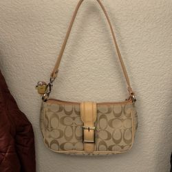 Beige Coach Shoulder Bag