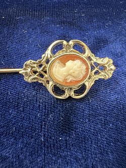 Vintage “Victorian Era” Cameo Stick Pin Gold Tone