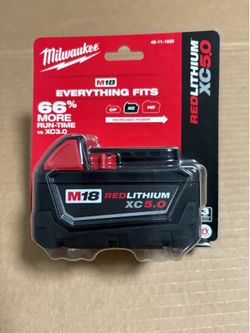 Milwaukee M18 Battery High Capacity 5.0 New Sealed