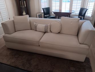 White Couch with Cushions