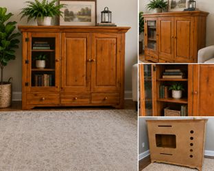 Solid Wood Storage Cabinet / Entertainment Armoire