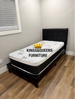 New twin bed frame with mattress