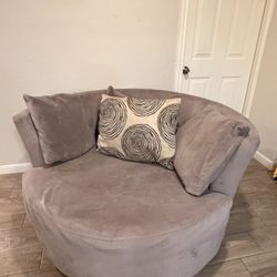 Round Accent Chair (Gray Barrel Chair)