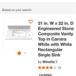 Allen Roth 31in Vanity Top 