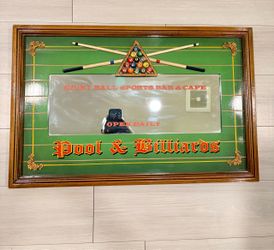 Vintage 2005 DesignSTYLES Pool Billiards 8 Ball Bar Mirror Sign 28x18