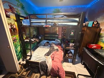 Dark Metal Loft Bunk Bed Frame