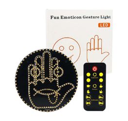 Funny LED Smiley Face Light with Remote Control, Multifunctional Warning Gesture Light