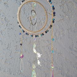 Blue circle stone suncatcher