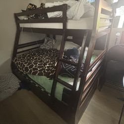 Bunk Bed For Sell. Twin Over Queen. Mattress Included If You Like 