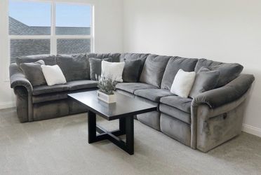 Gray La-Z-Boy reclining sectional