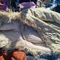 Jennifer 5 White Leather Coat With Fur