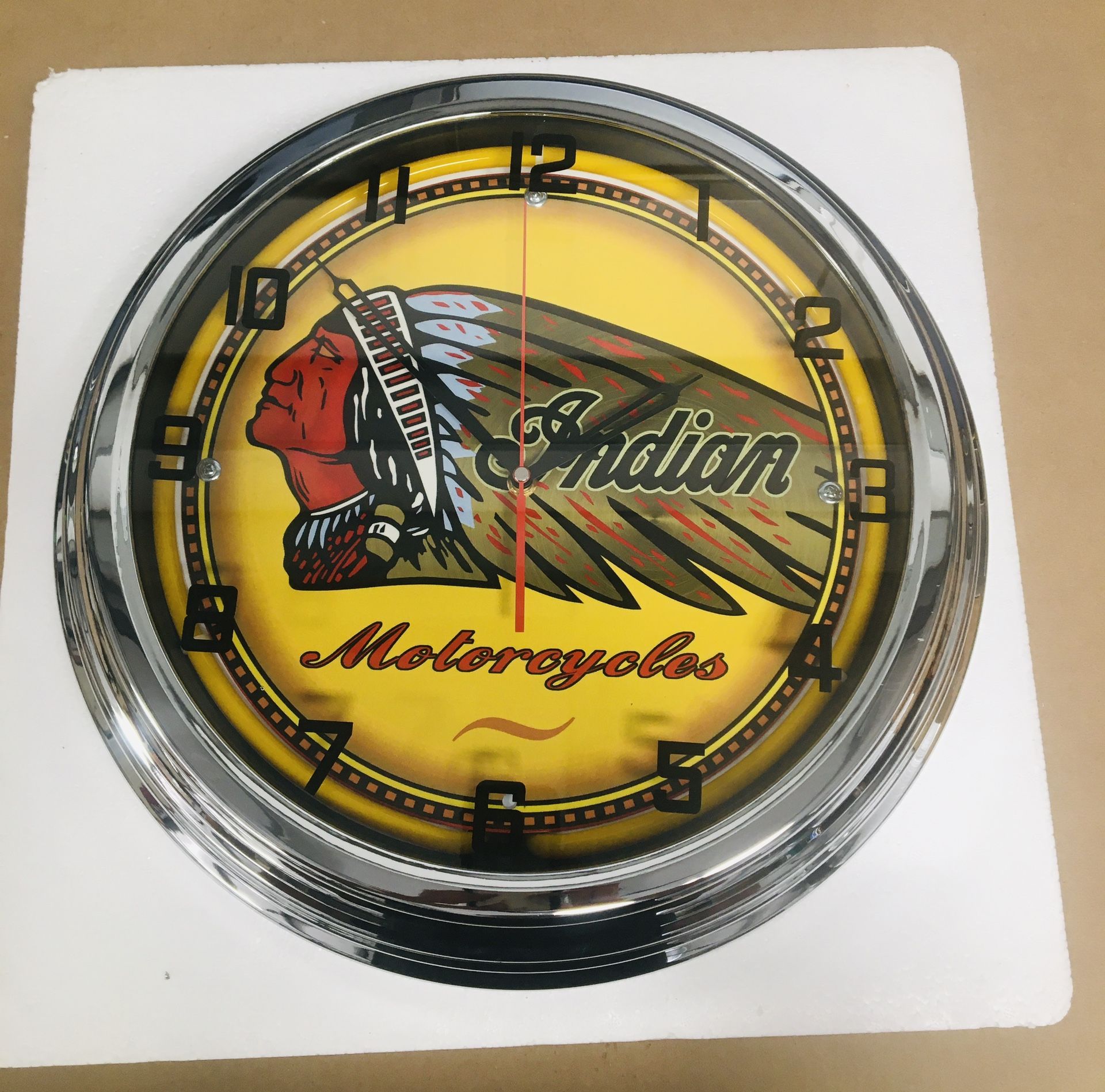 Indian Motorcycle Neon Clock