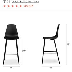 Article bar stool check measurements
