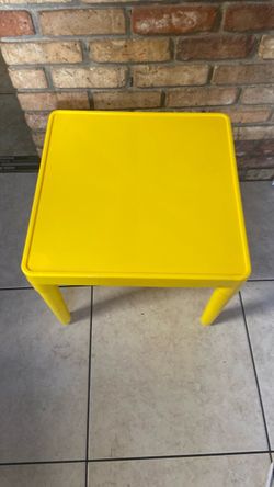 Yellow Plastic Small Side Table