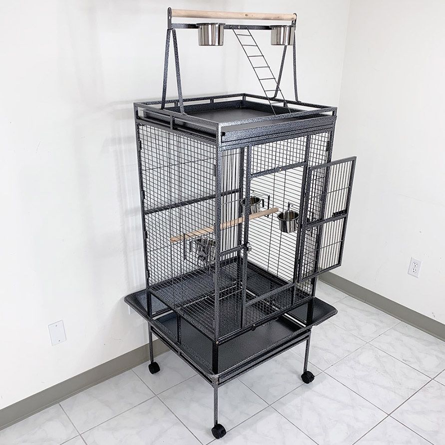 (NEW) $155 Large 68-inch Tall Bird Cage with Rolling Stand for Parrots Parakeets Cockatiel Lovebird 
