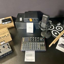 Audio bundle: PMUX6 USB Interface, Fosi HTS Nobsound M3 Amp, sk300 sound card, microphone, drum pad