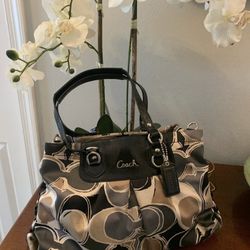 Shoulder Bag  Double Handle Black Color: Beige, Tan, Gray (2 handle straps need repai