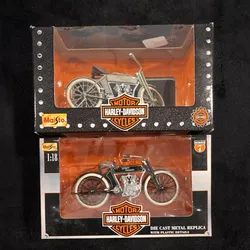 Maisto Diecast Toy Lot 2 Harley-Davidson 1909 Twin 5D Boxed