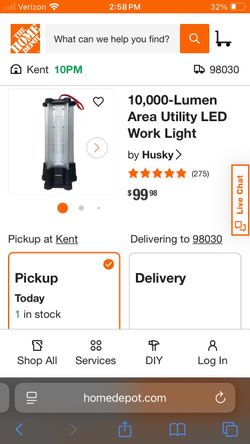 Husky 10,000-Lumen Area Utility LED Work Light