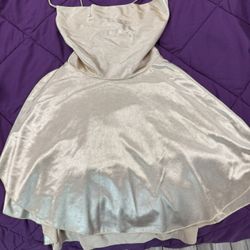 Elegant Cream Satin Dress. Women’s Size Large 