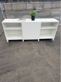 Ikea white tv console with middle storage
