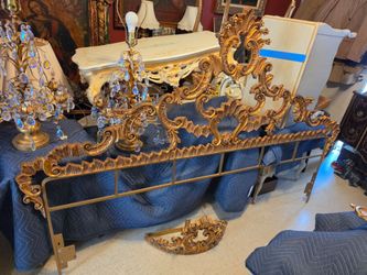 Vintage Mid-Century Italian Hollywood Regency Headboard. King size.