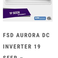 FSD Mini Split 19 Seers Brand New 