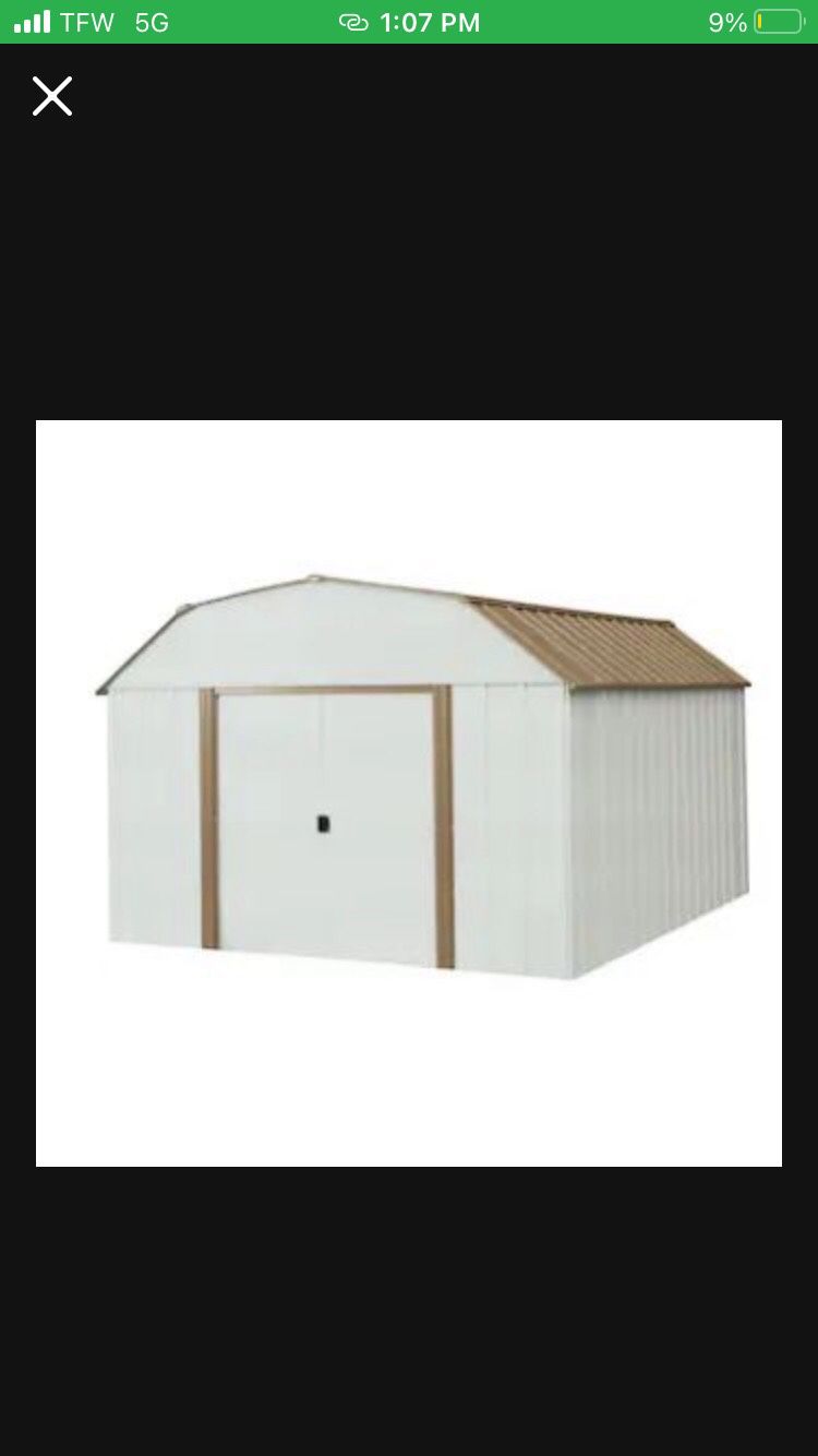 10x8’ Metal Shed 74 ft² sq. ft. with Sliding Lockable Doors