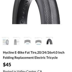 Hycline E-Bike Fat Tire,20/24/26x4.0 Inch Folding Replacement Electric Tricycle