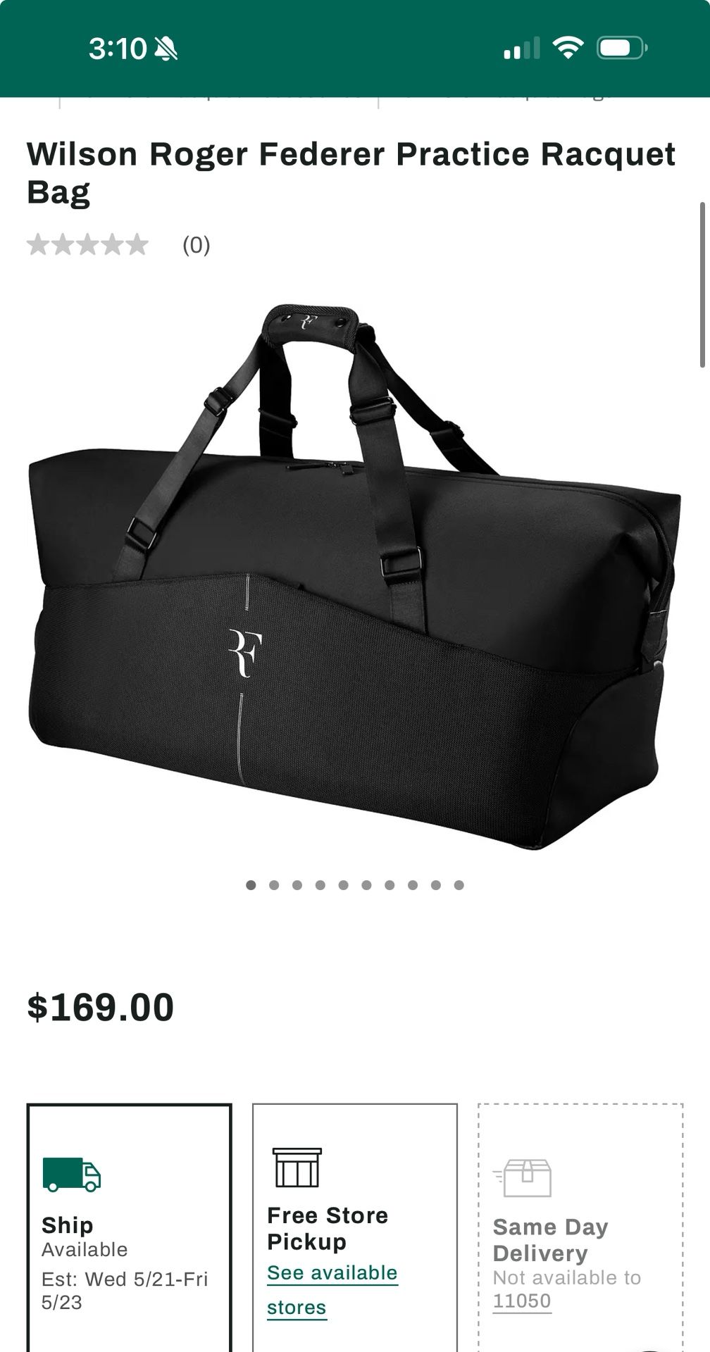 Wilson Roger Feder Practice Racquet Bag