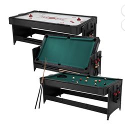 Fat Cat Pockey 7' 2-in-1 Billiards and Air Hockey Game Table